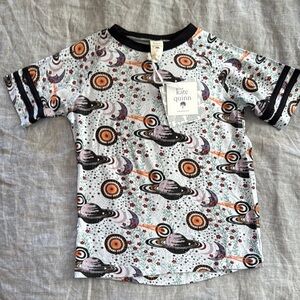 Kate Quinn Kids' Space-Themed Shirt - Black and White